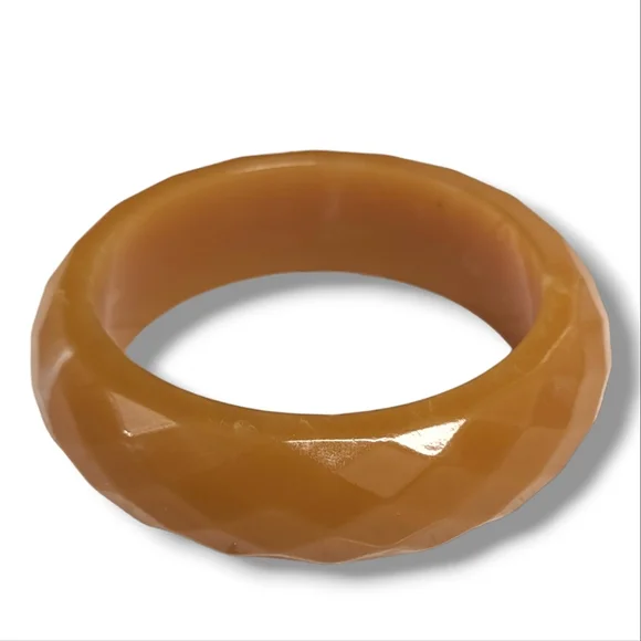 💞Large Vintage Bakelite Light Butterscotch Tan Bangle - Picture 4 of 5